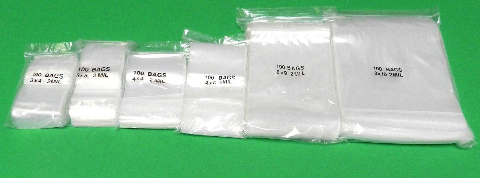 600 Bags Clear 2 mil Assorted Reclosable Bags Small Size