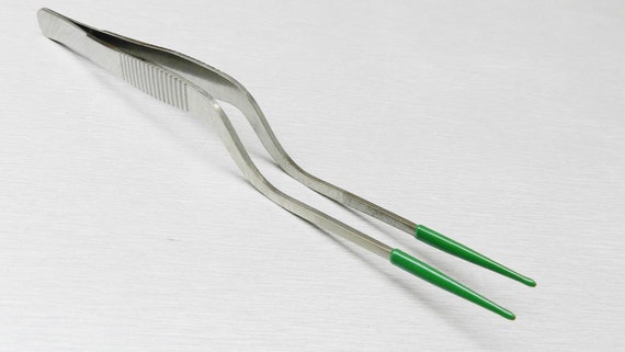 PVC Rubber Tipped Tweezers Non Marring Coated Tips Bent Curved Body Hobby  Crafts 2E 