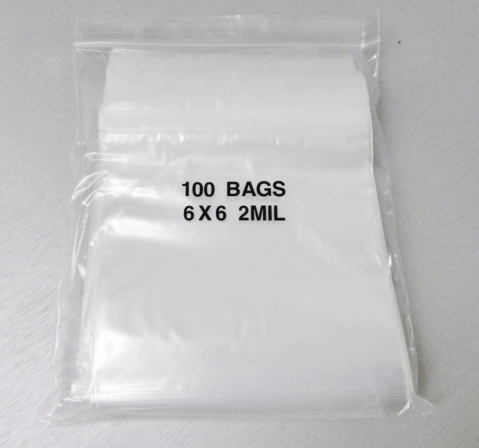 Zip Seal Lock Bags 4x6 100 Clear 2 Mil Reclosable Poly Bag 4" x 6" Poly Baggies 