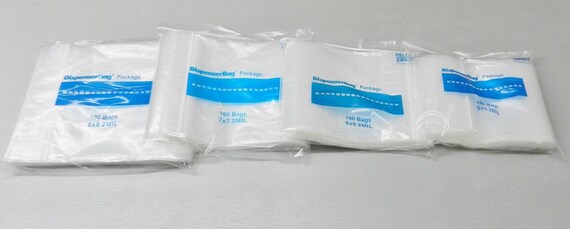 400 Zip Top Sealing Lock Bags Small Square Assortment Sizes Assorted 2mil  Clear Bag 1 2 3 4 