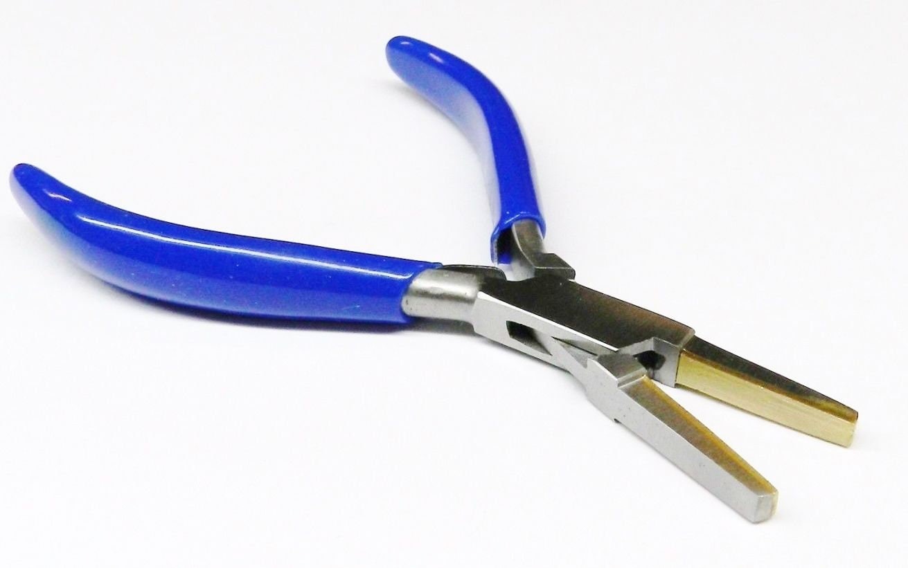 Non-Marring Brass Jaws Flat Nose Pliers Jewelry Making Tool Wire Holding  Bending Straightening Jewelry Repair Tool