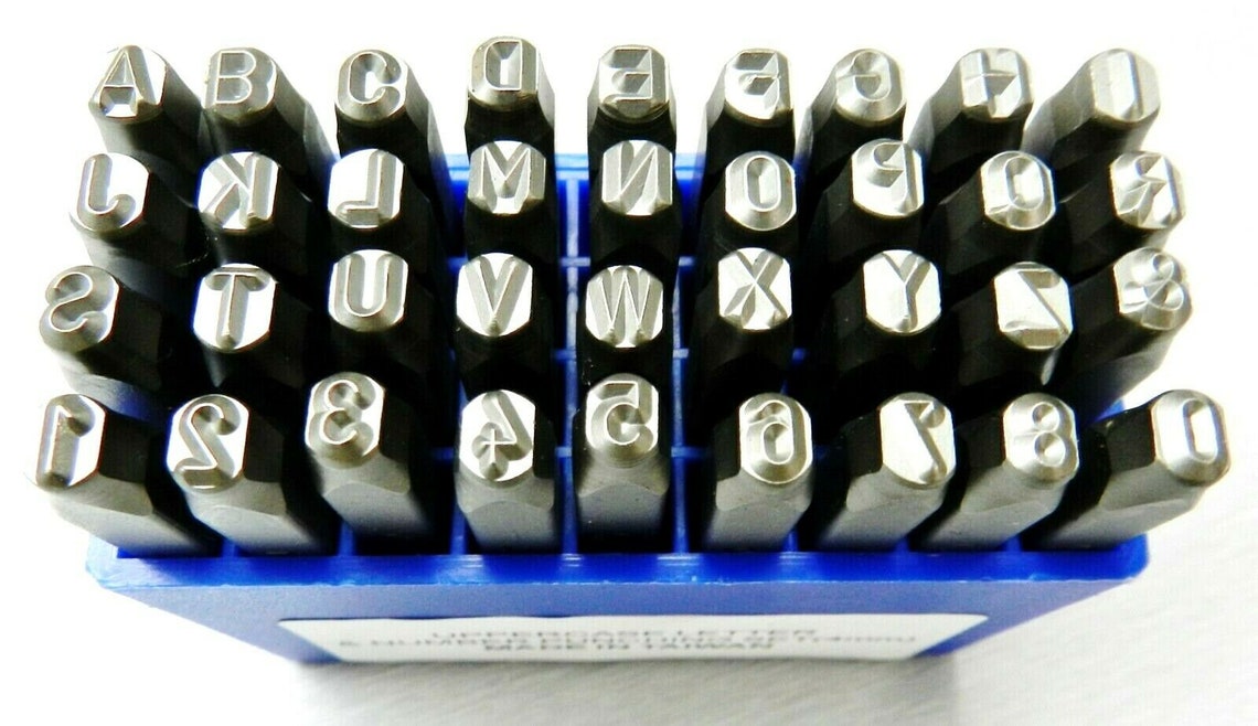 4mm Number and Letter Punches 36pc AZ Set Boxed Jewelry & Etsy UK