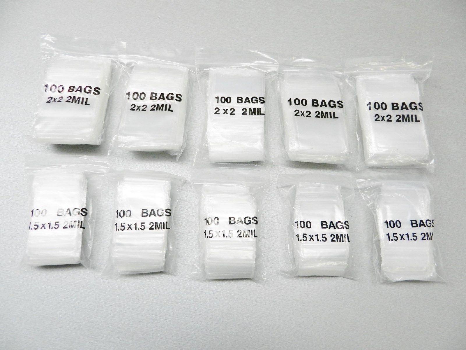 2-4Mil Clear Small Plastic 1.5x 2x 3 4 5 Zip Reclosable Top Lock