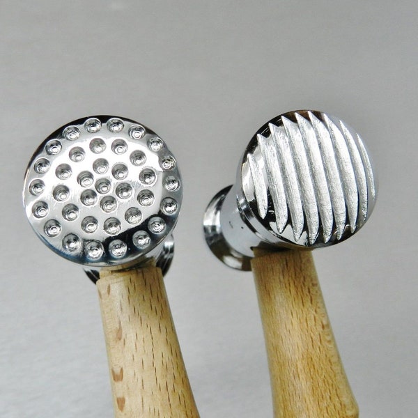 Texturing Hammer Dimples & Narrow Stripe Design Jewelery Metal Texture Finish  (10E)