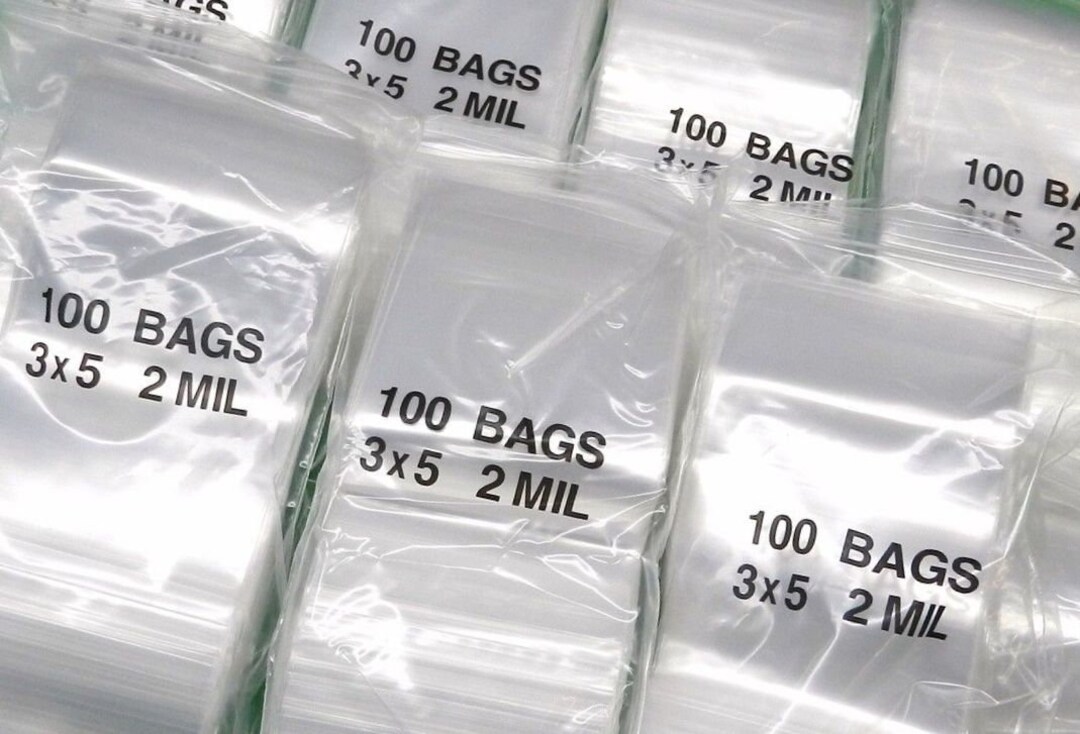 3x5 Zip Sealing Top Lock Bags Reclosable 2 Mil Clear Poly Bag Etsy