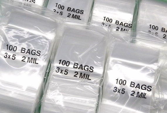 5000 2Mil 3x5 Reclosable Bag Jewelry Zip lock Poly Bag 3 x 5