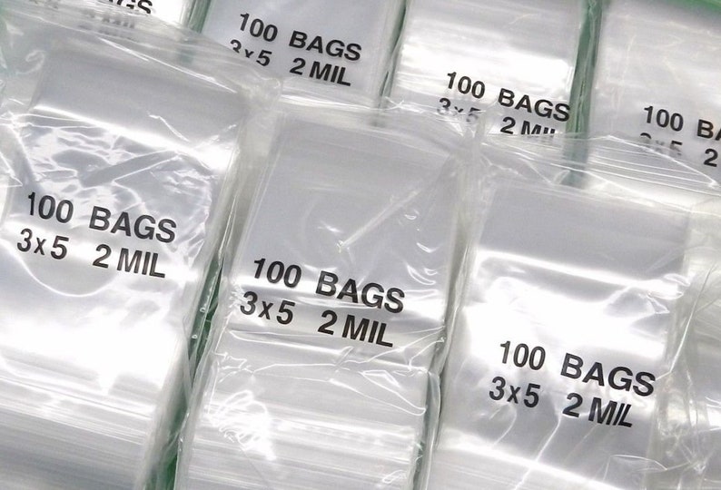 3x5 Ziplock Bags Reclosable 2 Mil Clear Zip Lock Poly 3 Etsy