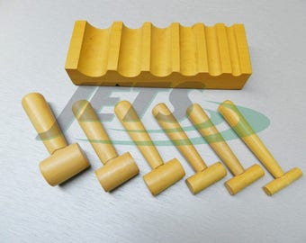 Wood Swage Wooden Forming Block U-Channel Dapping Hardwood Block -Hammer Punches
