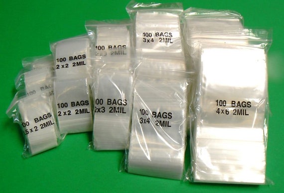 3500 Zip Seal Lock Bags 2 MIL Clear Assortment 5 Sizes 700 Each Zip Slide  Lock 