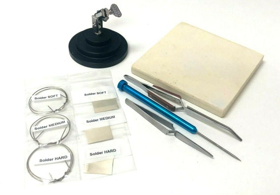 Jewelry Soldering Kit Ceramic Silver Solder Board Third Hand Pick Fiber  Tweezers 