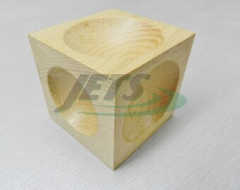 Wood Dapping Block Wooden Doming Cube 2" Square Cube Shape Forming Tool