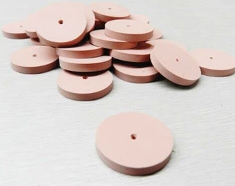 Silicone Polishing Wheels Square Edge Pink Extra Fine for Jewelry Polishing Made in Germany Pack of 10