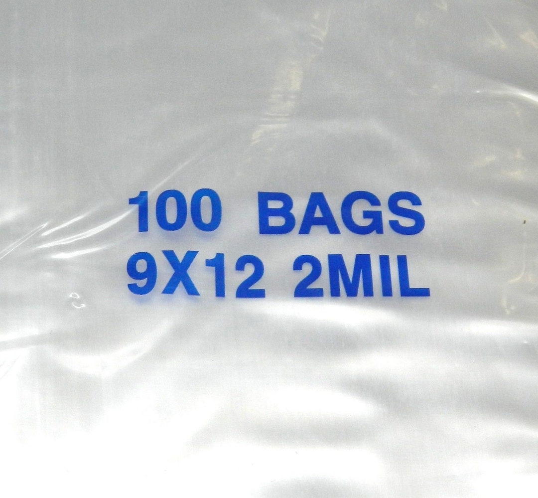 9x12 Squeeze Zip Seal Slide Lock Bags Clear 2 Mil Poly Bag Etsy