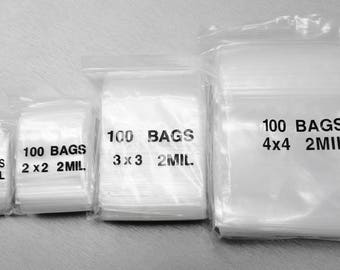 200 Ziplock Bags White Block 2sizes 2x3 & 3x4 Small Size Baggies Reclosable  2mil