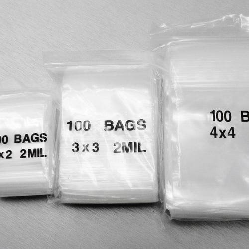 zip top plastic bags