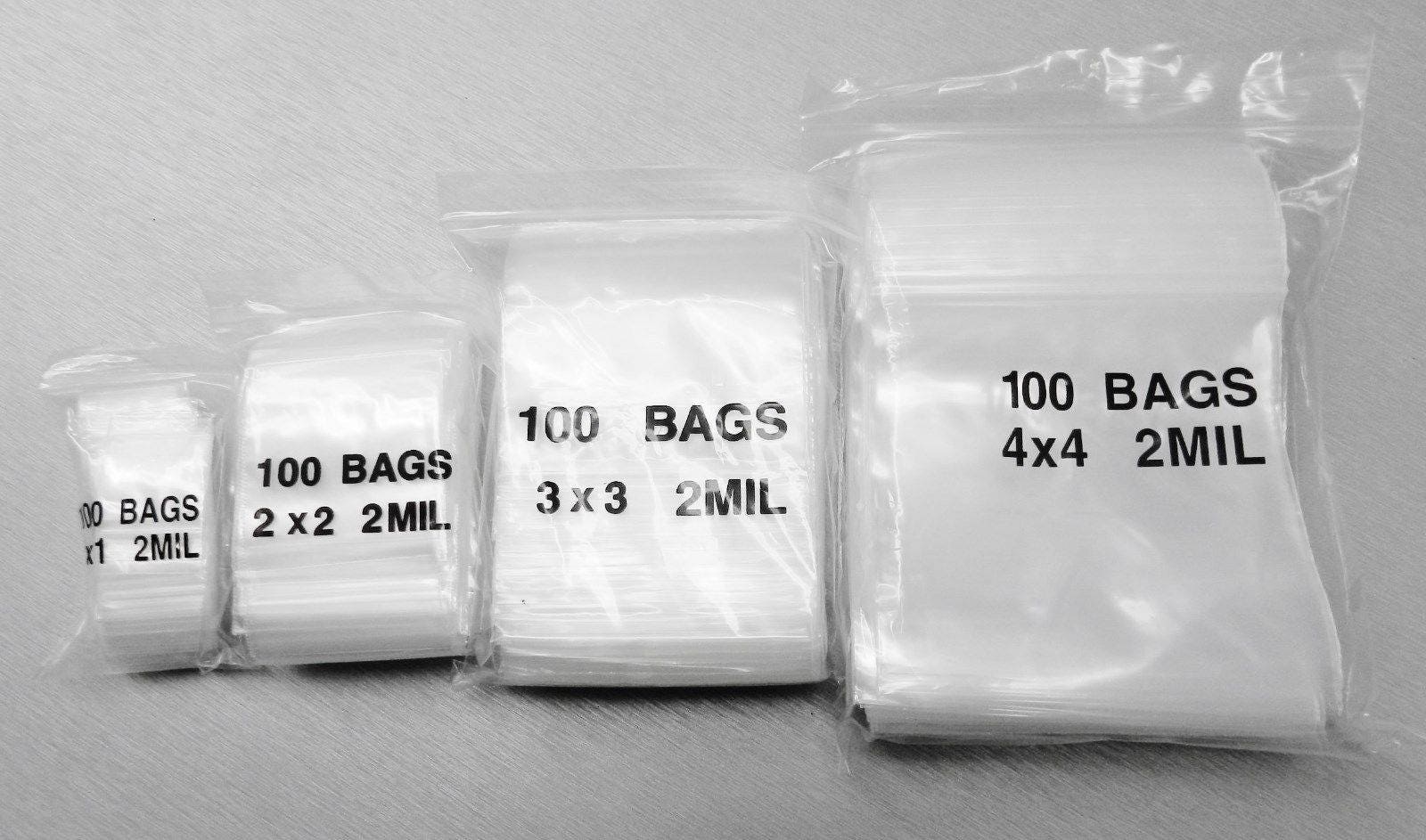 White Block Plastic Zip Bags, 2MIL Thickness, Reclosable Top Lock, Small  Large Mini Baggies for Jewelry, Beads, Rings, Coins, Any Quantity