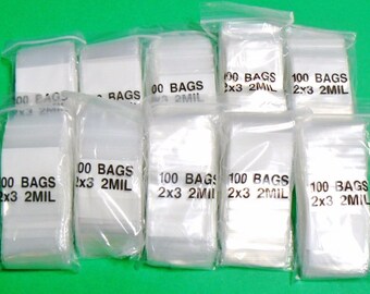 1000 2"X3" Zip Seal Top Squeeze Lock Bags White Block 2mil White Writeable 2 x 3 Small Baggies