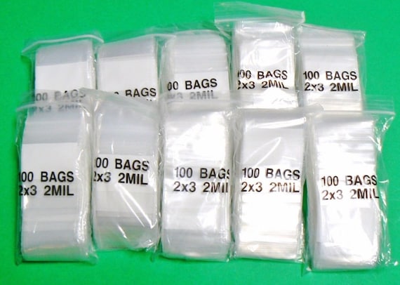 1000 2x3 Zip Seal Top Squeeze Lock Bags White Block 2mil White