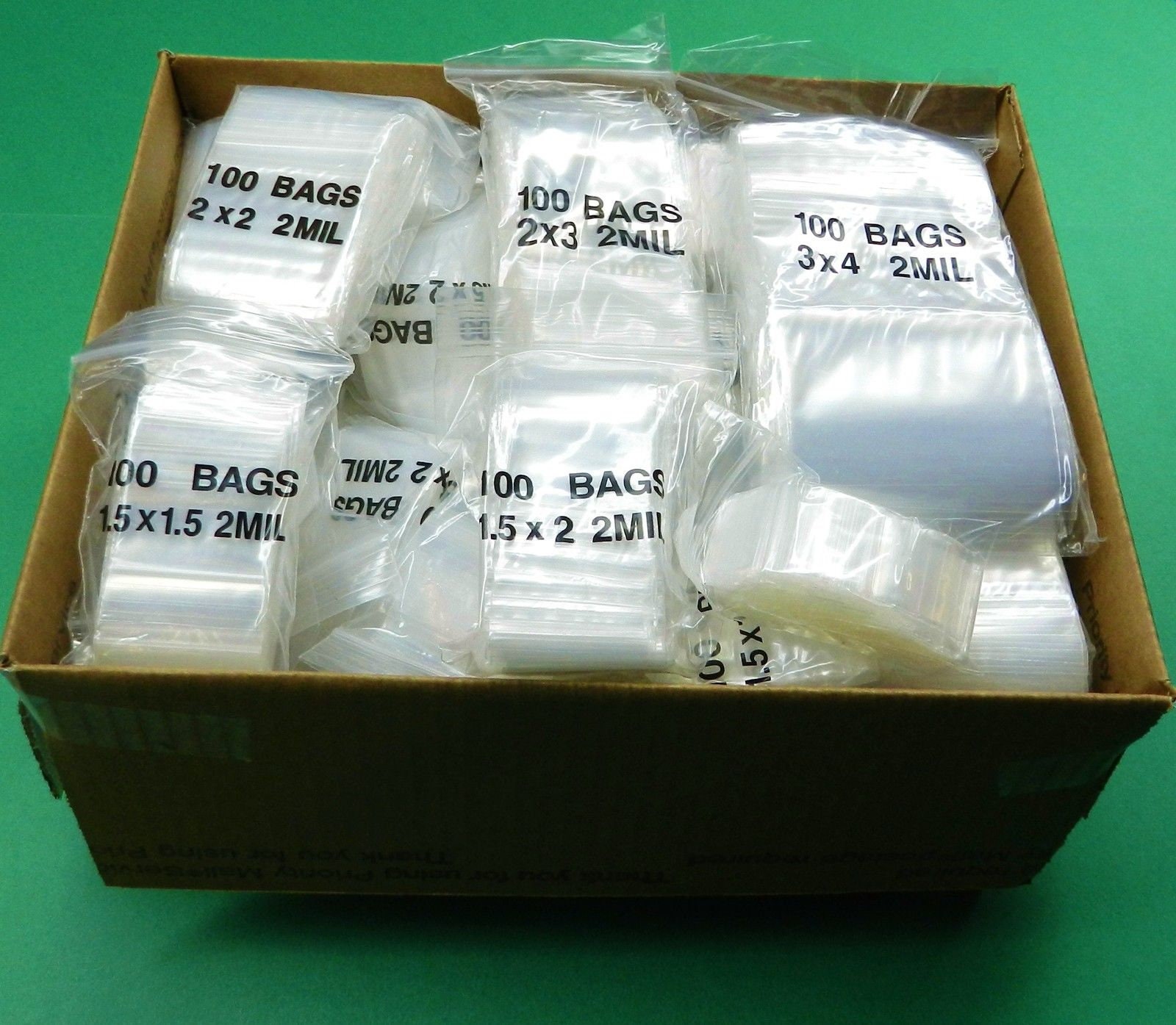 2x3 ZIPLOCK BAGS RECLOSABLE BAGGIES 2MIL CLEAR ZIP LOCK SEAL BAG 2” x 3”  300 Pcs (6E)