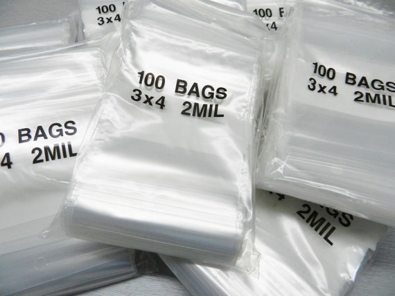 3x4 Zip Seal Lock Bags 2mil 3X 4 Poly Baggies 1000 Pcs