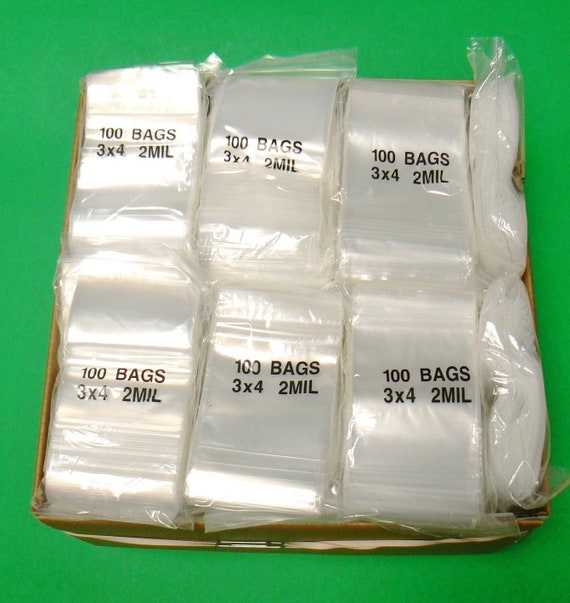 100 Set Reclosable Clear Plastic Poly Bags 3 x 3 Zip Seal 2mil