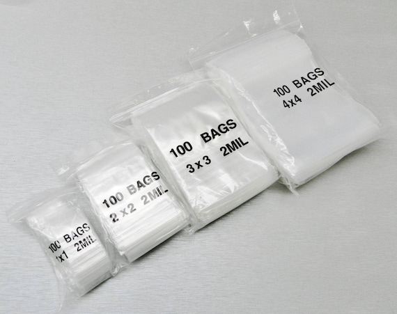 400 Zip Top Sealing Lock Bags Small Square Assortment Sizes