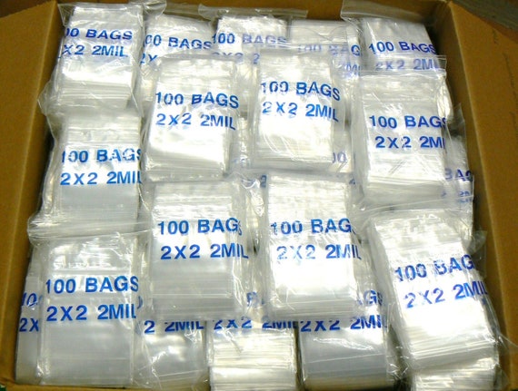 5000-2 x 2 Zip Lock 2x2 Ziplock Plastic Bags 2 MIL Reclosable Reloc
