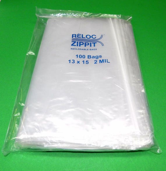 Large Zip Squeeze Lock Bags 13 X 15 Clear Reclosable Jumbo Size