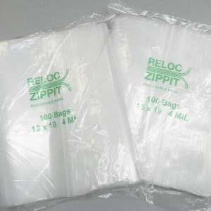 Jumbo Zip Squeeze Lock Bags 14x24 Clear 4mil 50PCS Reclosable Large Bag  14x24 