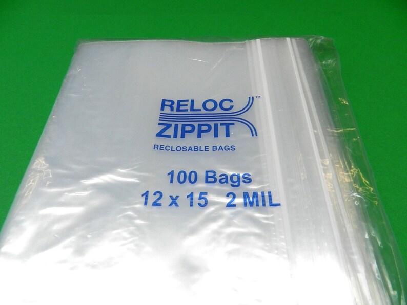 Large Ziplock Bags 12x15 clear 2 mil 100 pcs Reclosable Big Etsy