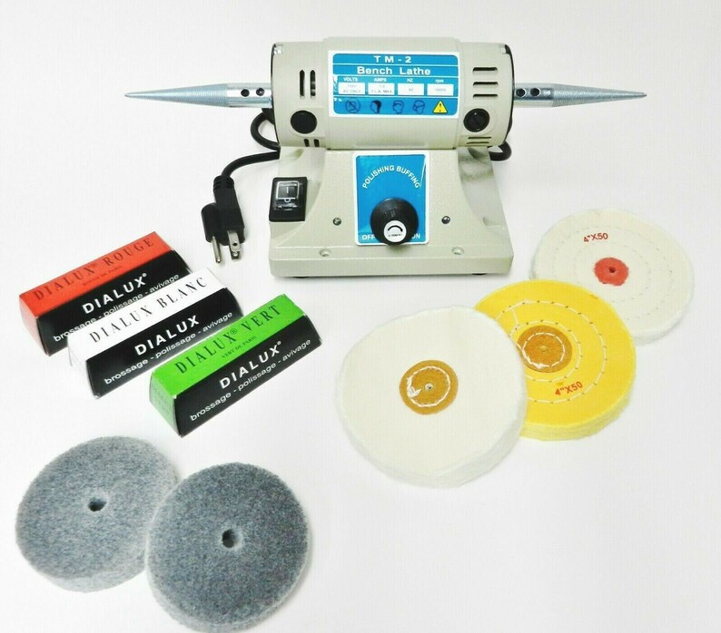 Bench Top Buffer Polisher Kit Variable Speed Motor With Set Etsy