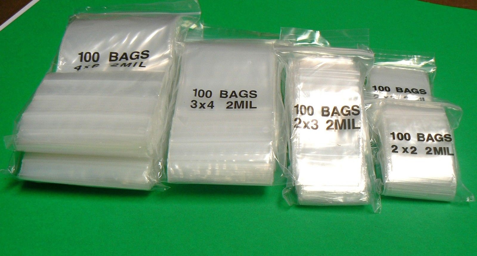 200 Small Clear Reclosable Zip lock 2x3 Plastic 2Mi Ziplock Bags Poly  Zipper Bag