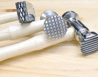 Texturing Hammers Texture Hammer Finish su metallo 3 pezzi Jewelry Design 6 Patterns