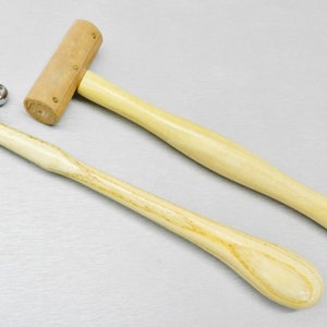 Chasing Hammer & Rawhide Mallet 1" Face Diameters Jewelry Making Tools -Set of 2