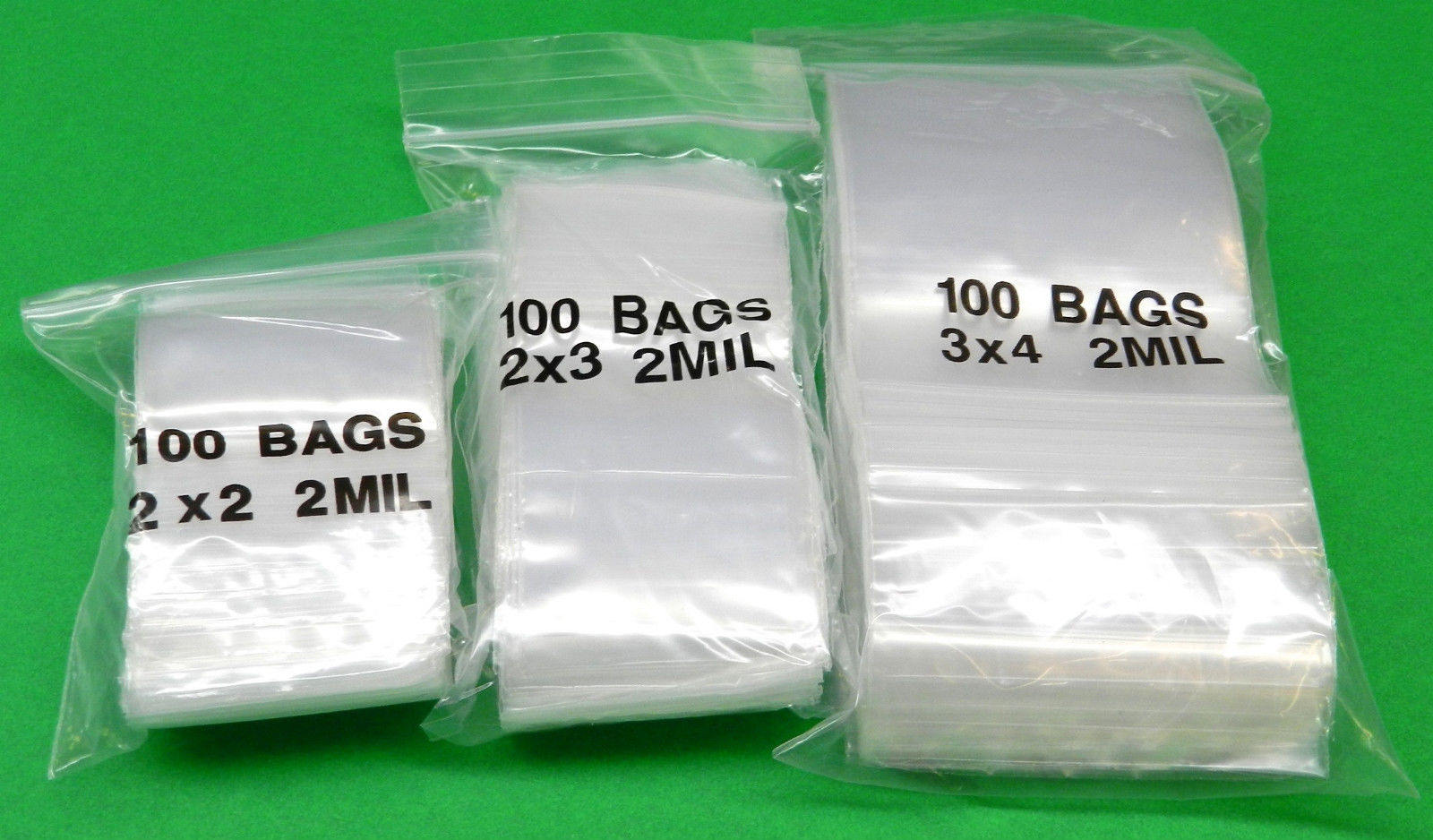 300 Assorted Ziplock Bags Sizes 2x2 2x3 3x4 Clear 2mil Poly Etsy