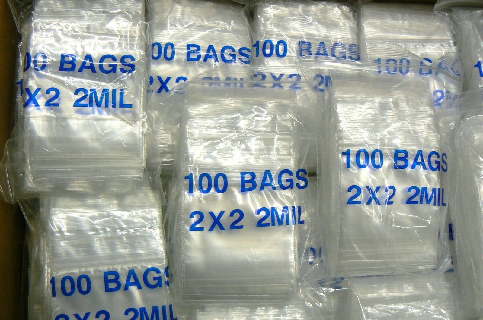 Zip Squeeze Lock Bags 2mil Clear Assorted Sizes 2x2 2x3 3x3 3x4 3x5 4x4 200  Each 