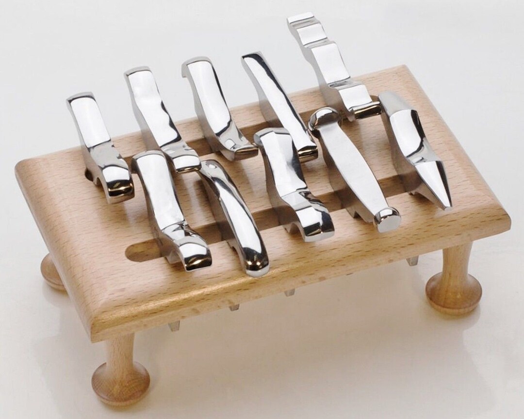 10-piece Mini Stake Anvil Set Forming Tools With Stand for 