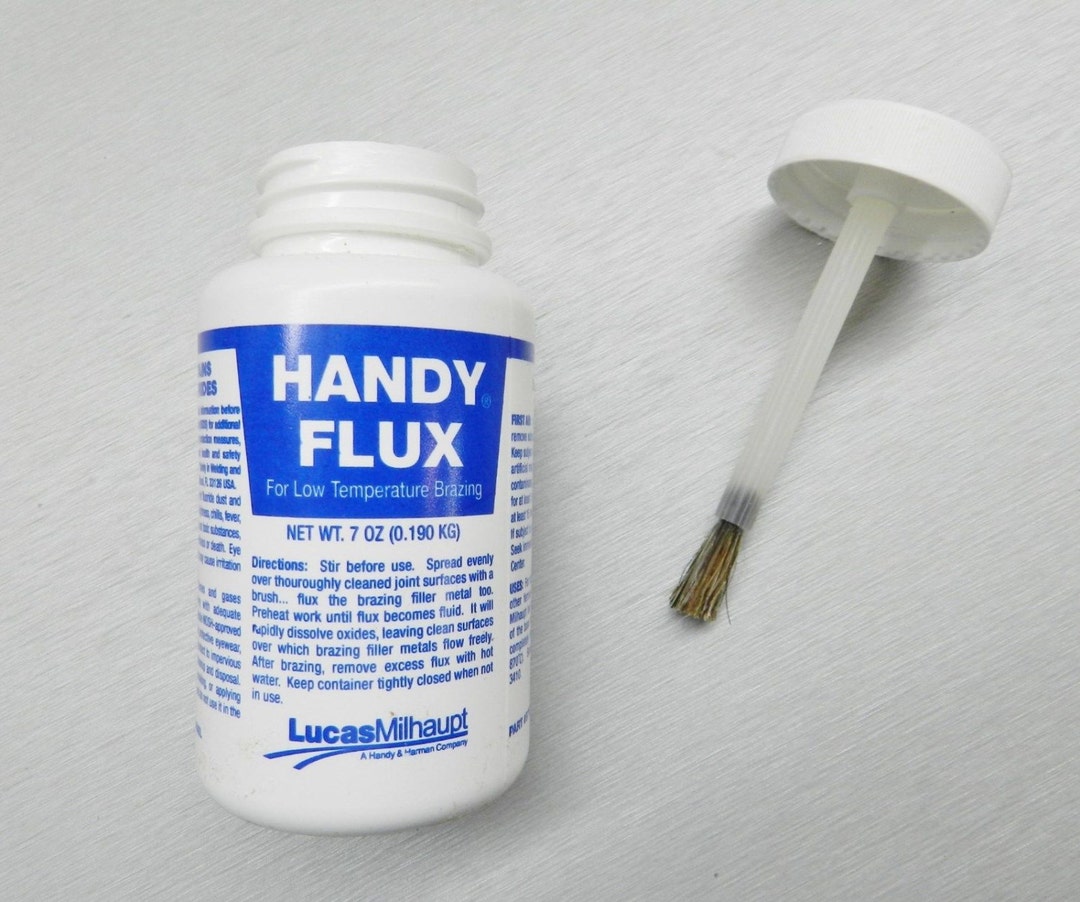 HANDY FLUX PASTE 7 Oz Jar W/ Brush Cap Silver Soldering Brazing Jewelry