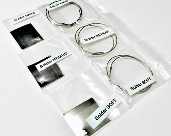 Silver Solder for Jewelry Making Assortment Pack Wire and Sheets -Soft / Medium / Hard