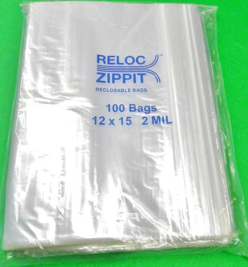 Large Ziplock Bags 12x15 clear 2 mil 100 pcs Reclosable Big Etsy