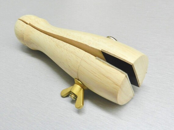 Jewellers Wooden Ring Clamp w//Brass Side Screw /& Thick Leather Lined Jaws