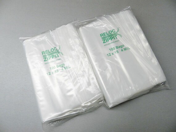 Plastic Reclosable 200 12x15 Clear 2 Mil Zipper Locking Bags Resealable