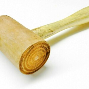 Soft Rawhide Mallet 1-3/4" Diameter Head Natural Rawhide Non-Marring Hammer