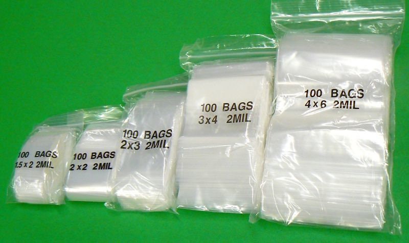 Zip Sealing Top Lock Bags 600 Pcs Assorted Sizes Clear 2mil