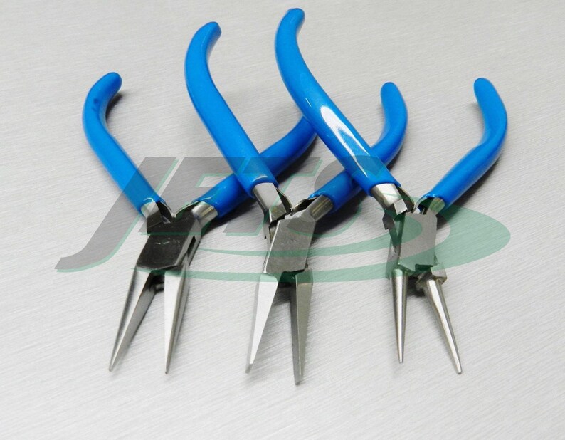 5E Jewelry Making Pliers Set 3 Pc Jewelers Plier Beading Wire Wrapping