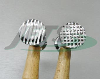 Gioielli di metallo Hammer Texturing rendendo Design finitura Checker & texture rigate (10E)