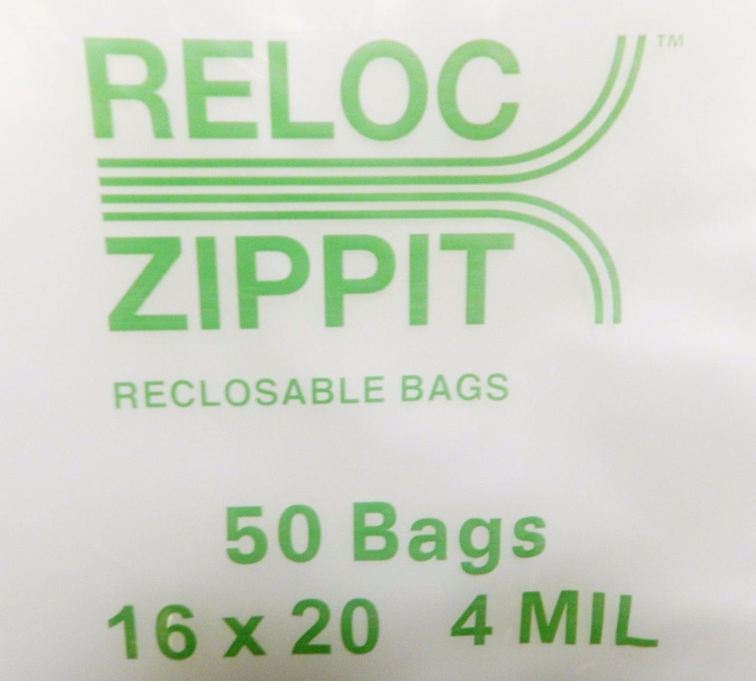 Jumbo Zip Squeeze Lock Bags 16x20 Clear 4mil Re Closable Large Bag 16x20  50PCS 