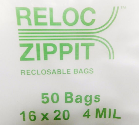 Jumbo Zip Squeeze Lock Bags 16x20 Clear 4mil Re Closable Large Bag