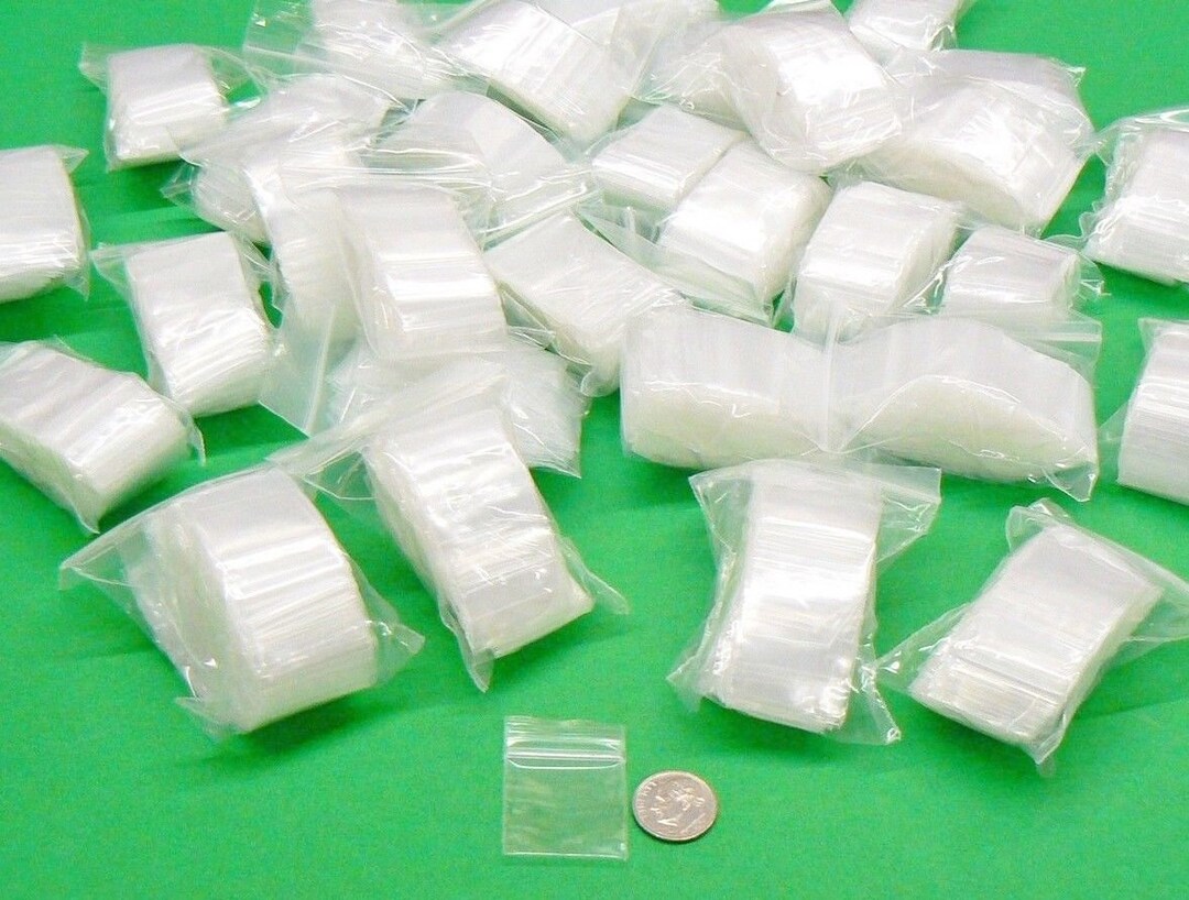 Zip Squeeze Lock Bags 1x1 Bags Reclosable 2mil Small Mini Baggies 5,000