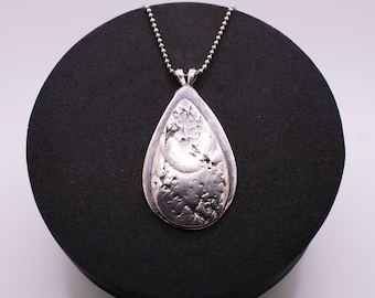 Stone and Silver Tear Drop Pendant